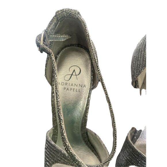Adrianna Pappel Adrianna Rosalie Pewter Lancelot Platinum Platform Heels Size 8. - Picture 4 of 14